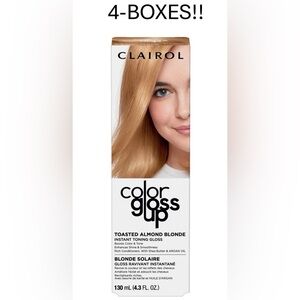 4 Pk Clairol Color Gloss Up Semi-Permanent Toning Hair Dye-Toasted Almond Blonde